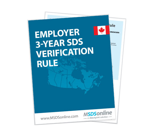 WHMIS 2015 Employer 3-Year SDS Verification Rule Map